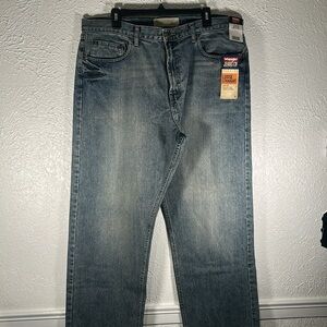 NWT Men’s Wrangler Premium Loose Straight Jeans - Classic Blue 38 x 30 Denim
